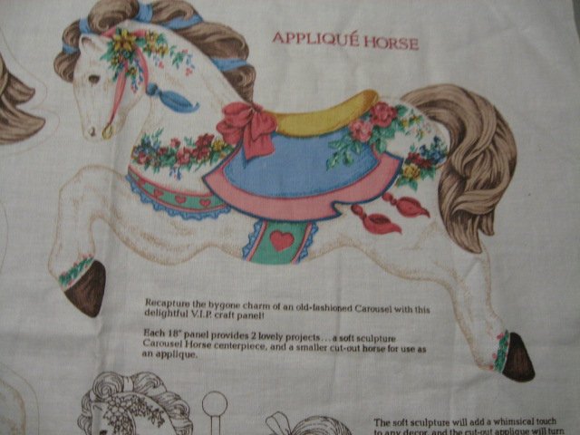 Image 3 of Carousel horse soft sculpture classic  fabric Panel to sew 