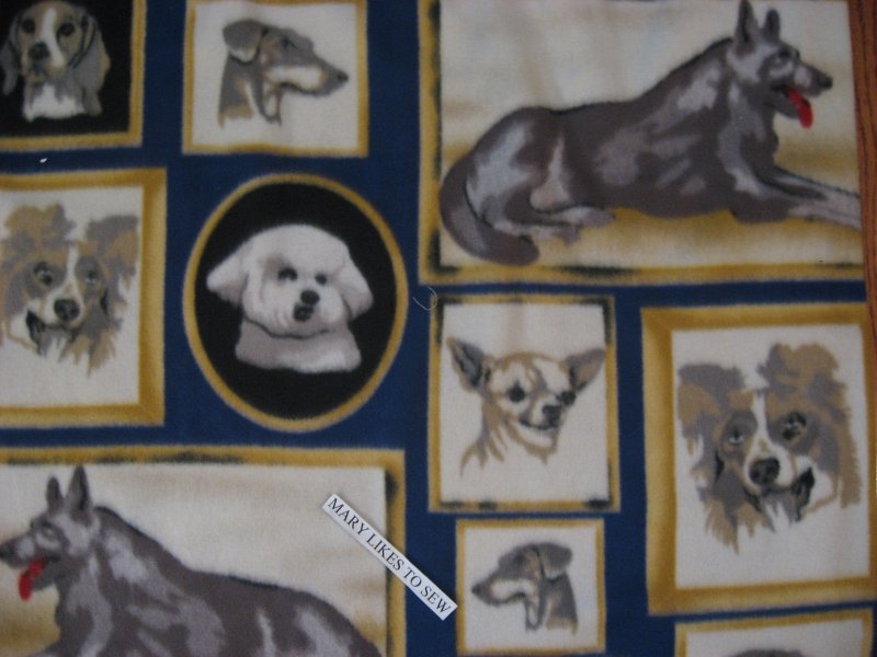 German Shepard Poodle Maltese Dogs fleece bed blanket handmade 42X58 long