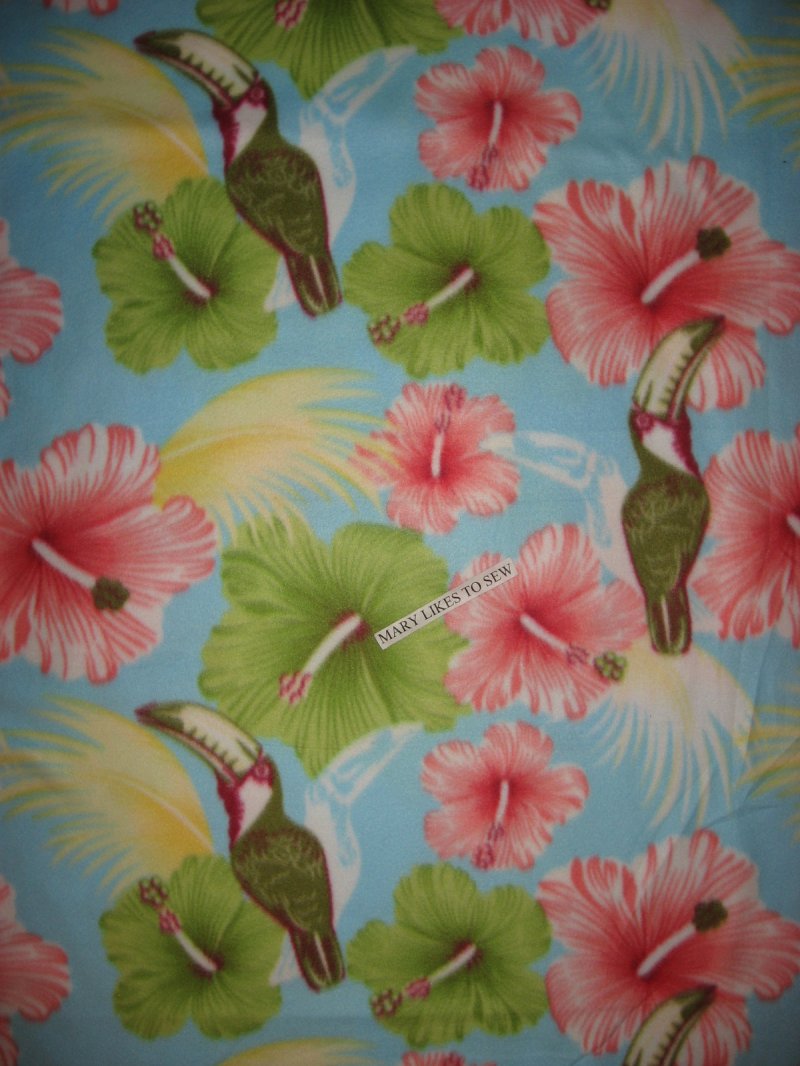 Image 0 of Toucans bids and Flowers fleece blanket