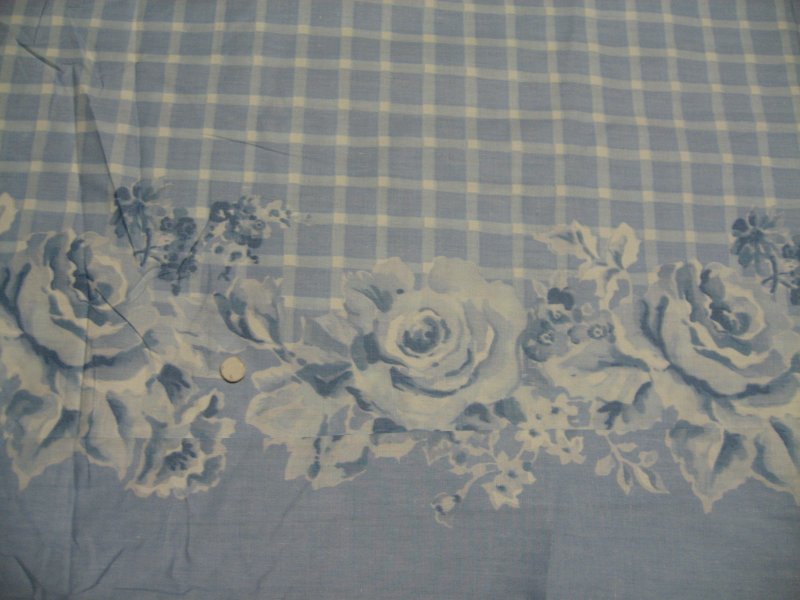 Image 0 of Daisy Kingdom Blue Bouquet de Fleur double border Cotton toile cotton fabric 