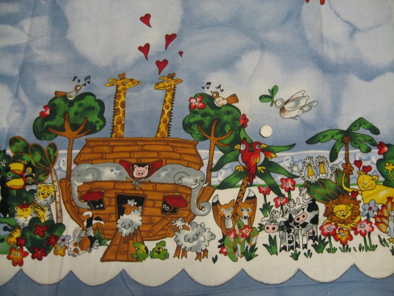 Image 1 of Noah's Ark Border Print  fabric to sew Alexander Henry 1995