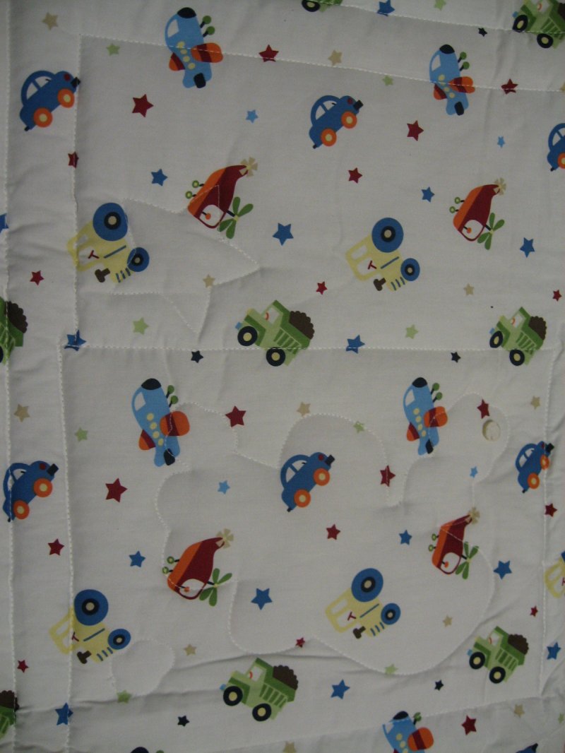 Image 1 of Transportation tractor Car Helicopter truck Child blanket crib Quilt for a boy