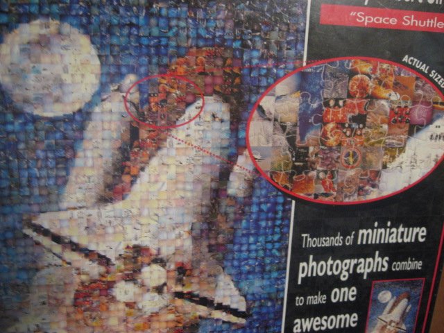 Image 1 of Space Shuttle rocket Photomosaics 1000 pc  jigsaw puzzle Robert Silvers Rare new