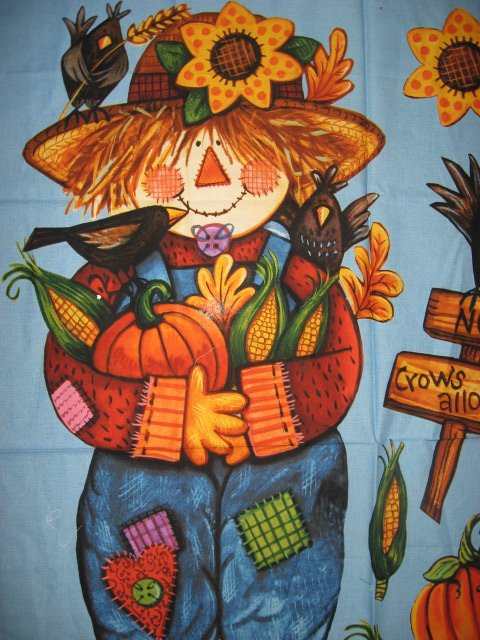 Image 2 of Daisy Kingdom Halloween Harvest Scarecrow and backing fabric to sew