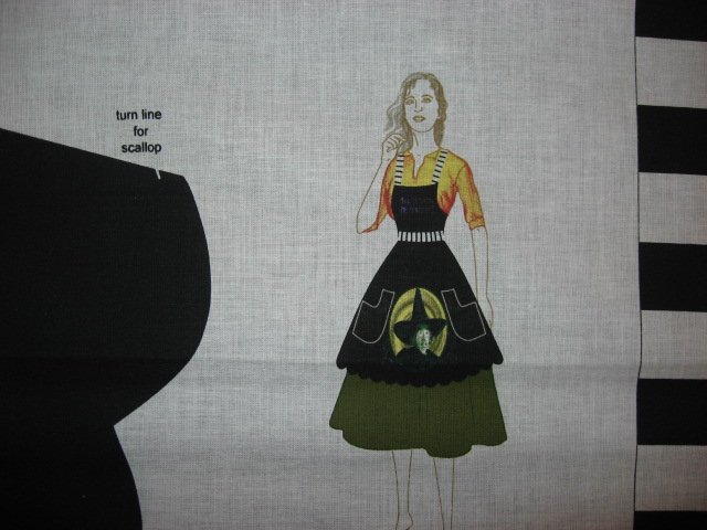 Image 2 of Apron Wizard of Oz Wicked witch Adult cotton Fabric one panel to sew 