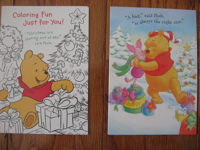 Image 2 of Lot of 24 Winnie the Pooh one box Assorted Holiday Christmas cards and envelopes