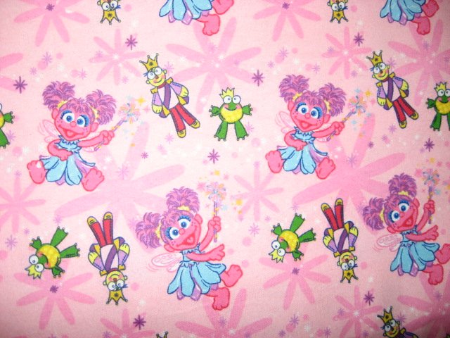 Image 0 of Sesame Street Abby Cadabby Princess Girl 1/4 Yard  Flannel Fabric Rare FQ