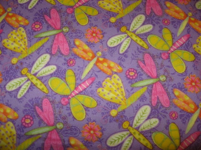 Dragonfly Lilac handmade flannel blanket for baby or toddler girl 
