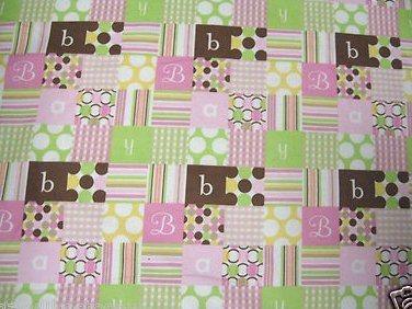 Image 0 of receiving or Toddler Flannel Blanket Letters spell 