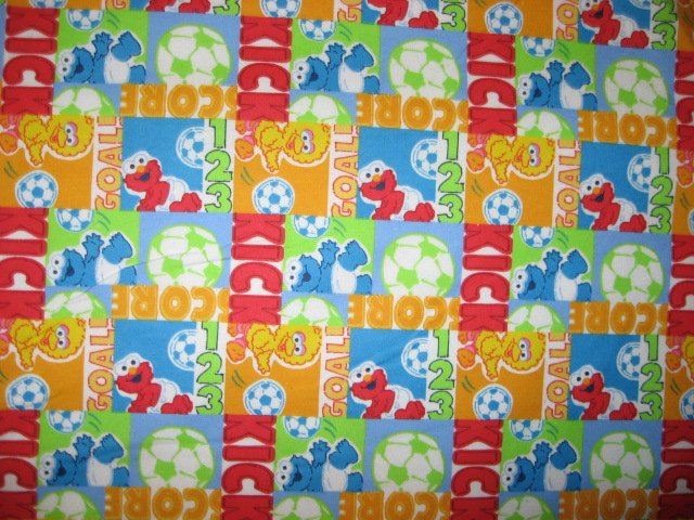 Big bird Cookie Monster and Elmo soccer  Sesame Street Flannel Baby Blanket