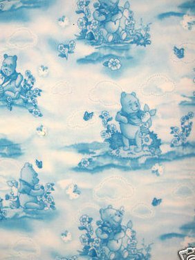 Image 0 of Winnie Pooh Piglet  toile fleece baby blanket Handmade with licensed fleece RARE