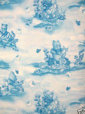 Winnie Pooh Piglet  toile fleece baby blanket Handmade with licensed fleece RARE