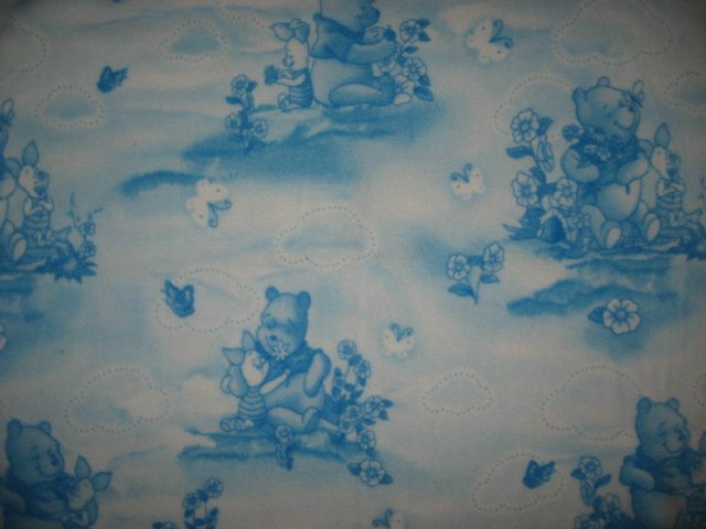 Image 2 of Winnie Pooh Piglet  toile fleece baby blanket Handmade with licensed fleece RARE