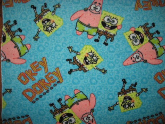 Image 1 of SpongeBob and Patrick toddler blanket Handmade 