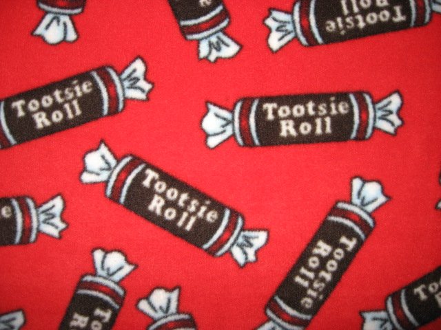 Image 1 of Tootsie Rolls Candy  baby blanket or for toddler Handmade with licensed fleece