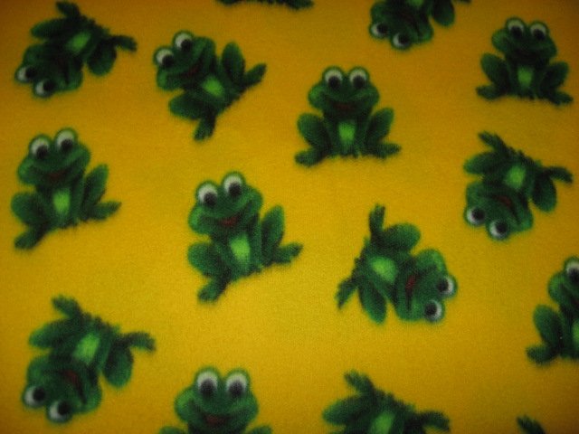 Frog fleece blanket for pet crate  or toddler drag along day care blankie
