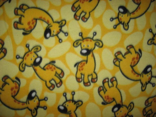 Giraffe zoo animal soft yellow fleece baby blanket  30 X 36