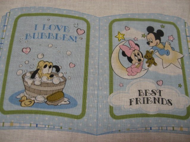 Image 2 of Mickey Mouse Disney  Catch a dream baby soft book panel or Quilt to sew /