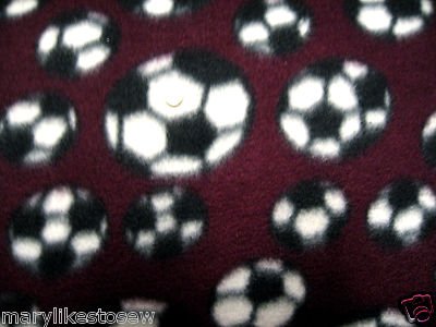 Image 0 of Soccer balls maroon Fleece blanket