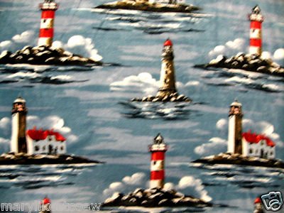 Image 0 of Lighthouses fleece blanket in the ocean waves Blue 