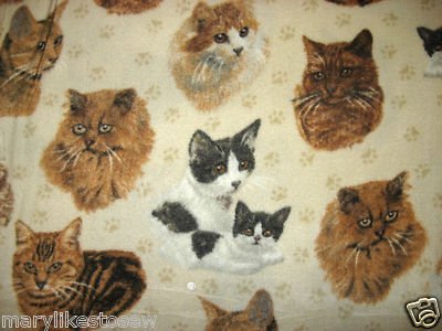 Image 0 of Cat Kitty Antipill fleece baby blanket with paw prints