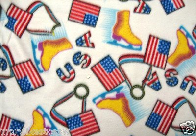 Image 0 of Olympics USA Ice Skating Skates Medal handmade Fleece Large blanket