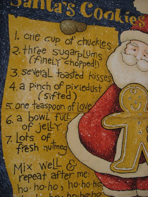 Image 0 of Daisy Kingdom Christmas Santas cookies receipe fabric wall panel to sew