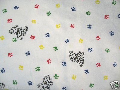 Image 0 of Dalmatian puppy paw prints flannel handmade Pet dog or cat or baby blanket 