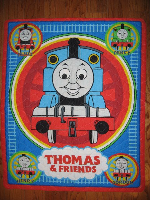 Thomas the tank Train toddler quilted fabric panel blanket 
