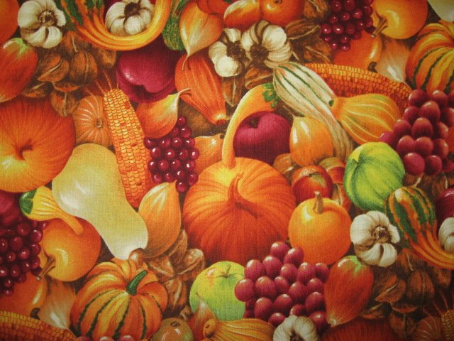 Image 0 of Fruit and Vegetables Kyle's Marketplace Quilt Fabric Fat quarter or 1/4 yard 