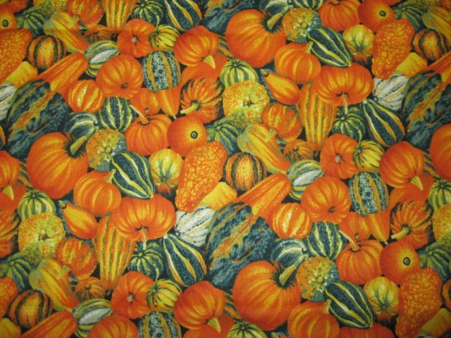 Kyle's Marketplace pumpkins and gourds Fabric FQ 1/4 yard Out of print