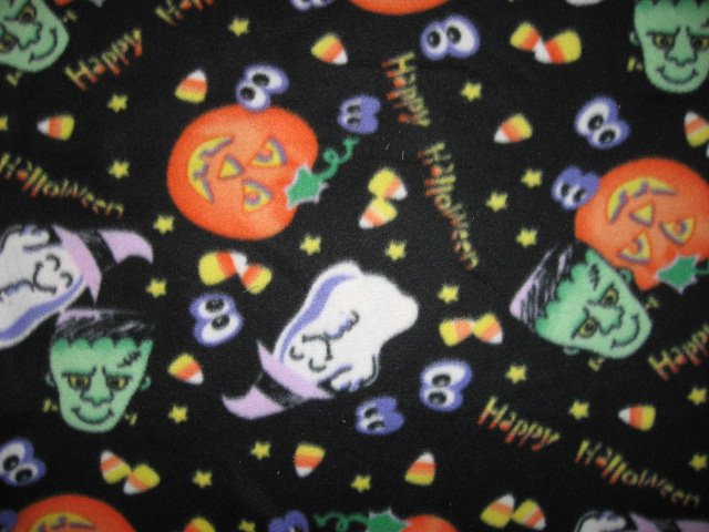 Image 0 of Halloween pumpkin ghost candy fleece blanket 