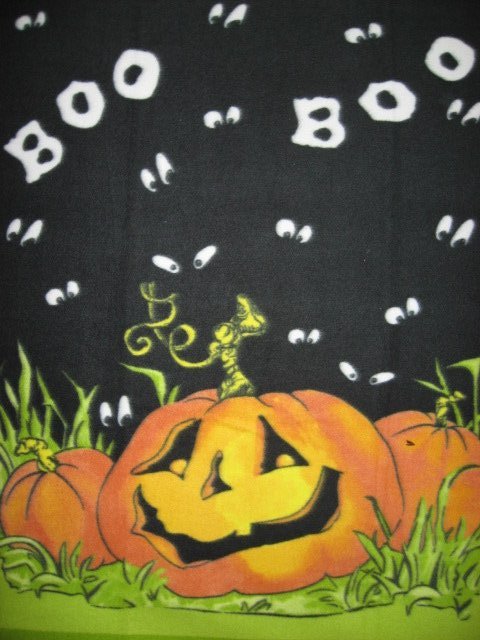 Image 1 of Halloween boo pumpkins handmade new child Fleece blanket 