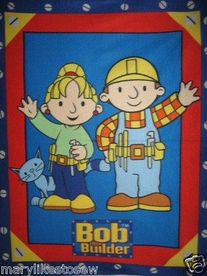 Bob the Builder + Wendy Child bed size licensed handmade fleece blanket 46X58