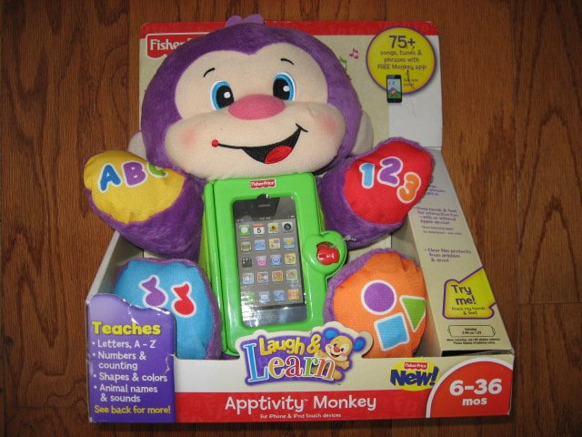 Image 0 of Apptivity iPhone iPod touch devices monkey for baby Fisher Price read