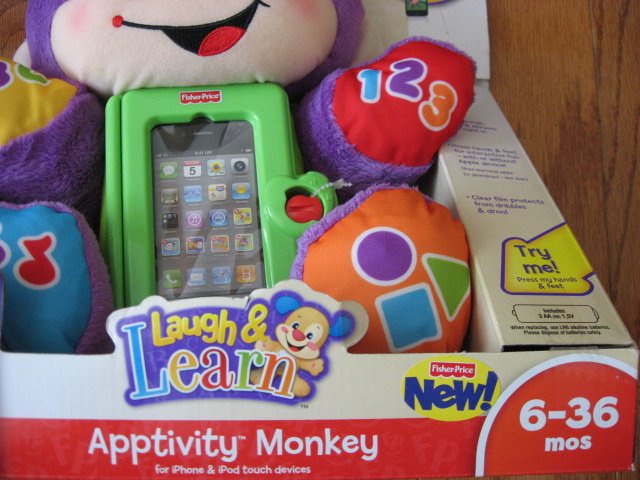 Image 2 of Apptivity iPhone iPod touch devices monkey for baby Fisher Price read