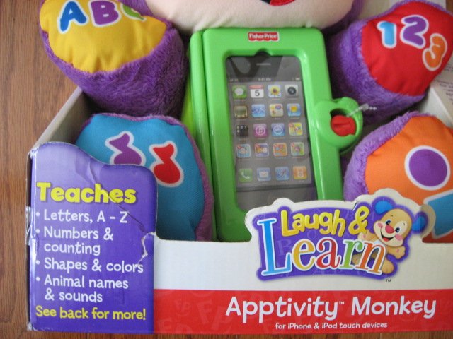 Image 3 of Apptivity iPhone iPod touch devices monkey for baby Fisher Price read