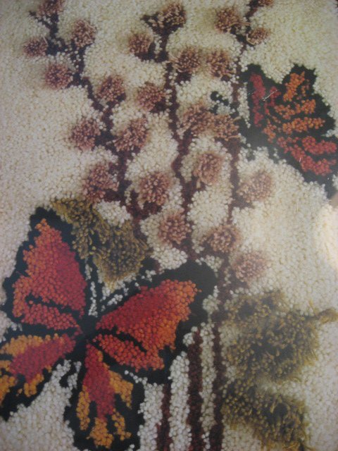 Image 1 of Pussy Willow Butterfly latch hook rug or wall hanging Kit 20