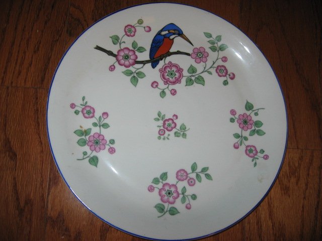 Bavarian china Bird wall collector plate 12 diameter   