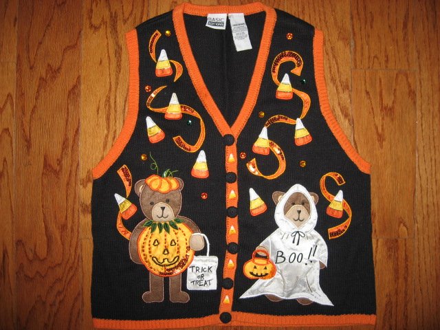 Image 0 of Halloween teacher gift embroidered vest new 