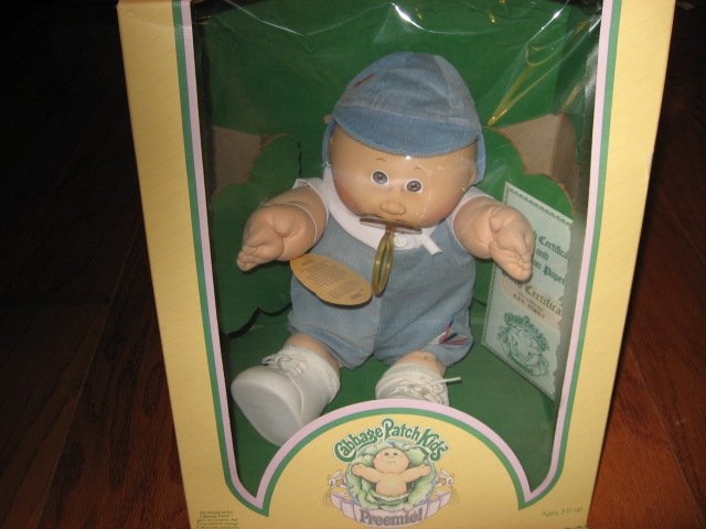 Vintage Cabbage Patch Preemie Doll Ken Torey 1983 Never removed from thel box