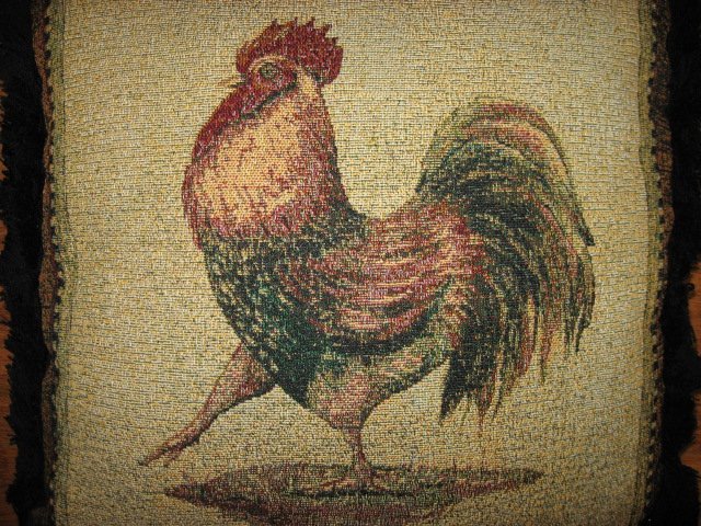 Image 3 of French rooster tapestry pillow 18
