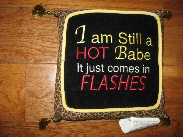 I'm still a hot babe Funny tapestry pillow with tassels 8 square