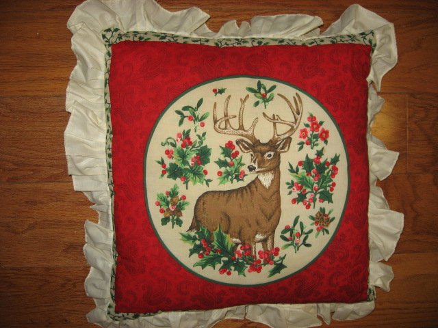 Buck deer clean handmade 14 cotton Pillow