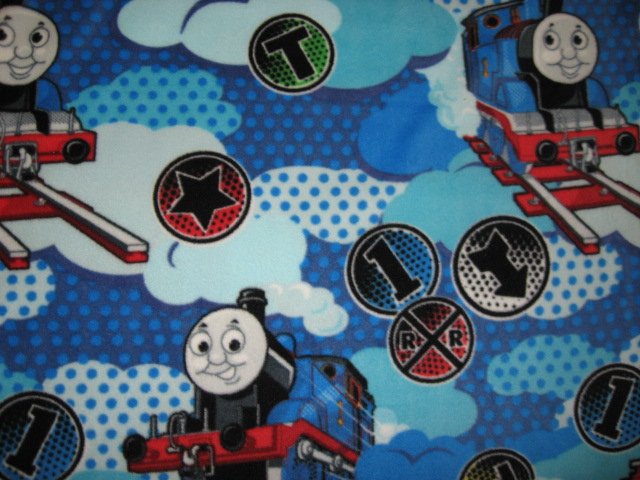 Image 1 of Thomas the Train Blue antipill soft Child  fleece blanket throw