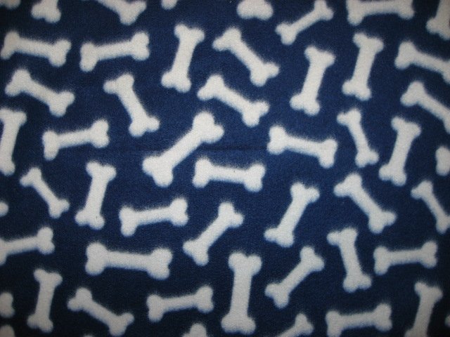 Dog bones fleece blanket for Pet dog, cat, or ferret navy 29X36