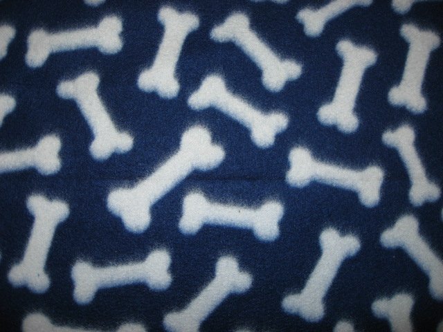 Image 1 of Dog bones fleece blanket for Pet dog, cat, or ferret navy 29
