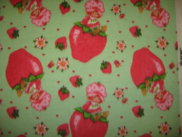 Girl Blanket Strawberry Shortcake on berry  Handmade with licensed fleece