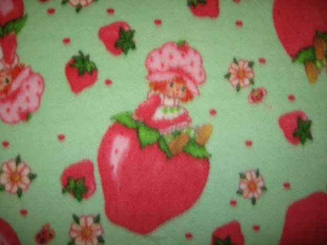 Image 1 of Girl Blanket Strawberry Shortcake on berry  Handmade with licensed fleece