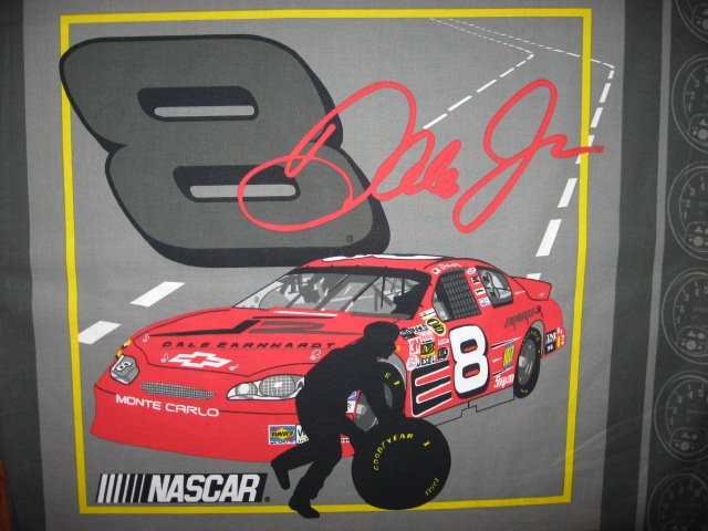 Image 0 of Dale Earnhardt #8 Nascar two of the same gray Fabric pillow panels to sew